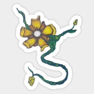 Unique Yellow Flower Sticker